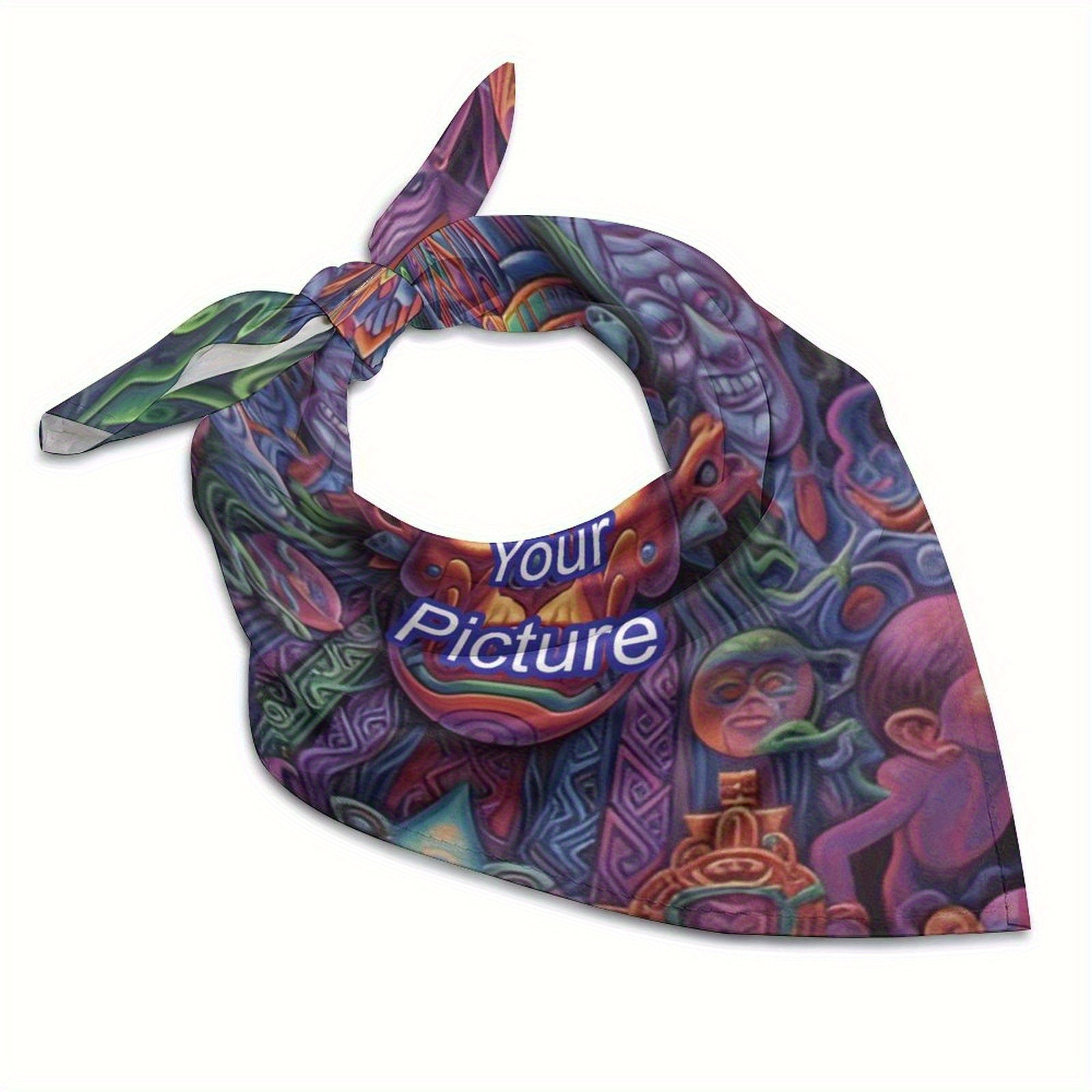 Custom Personalized Square Scarf for Women and Men with Name & Photo