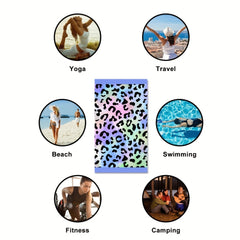 Red Leopard Print Beach Towel Quick Drying Soft Absorbent Beach Towel