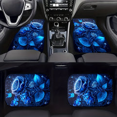 4pcs Luminous Rose Car Floor Mat Water Absorbent Non Slip