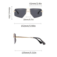 Personality Sunglasses Anti UV Frameless Concave Shaped Glasses