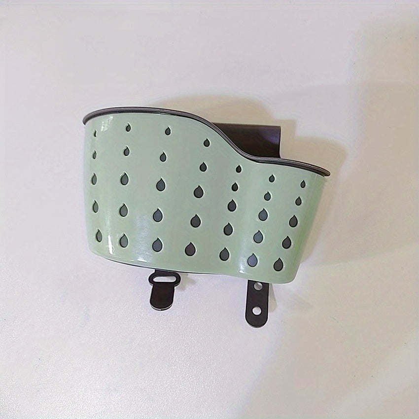 Adjustable Double Layer Sponge Holder with Drain Basket for Kitchen Sink