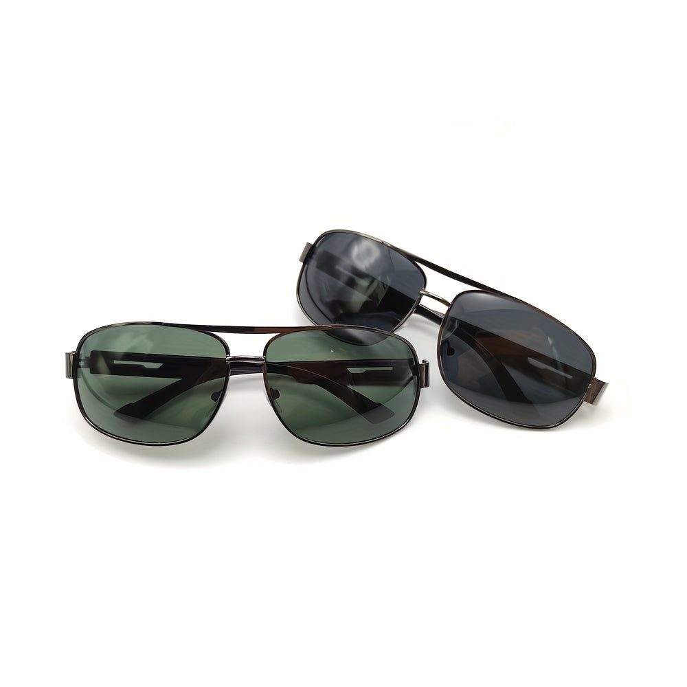 Men's Polarized Sunglasses with Metal Frame and UV400 Lenses