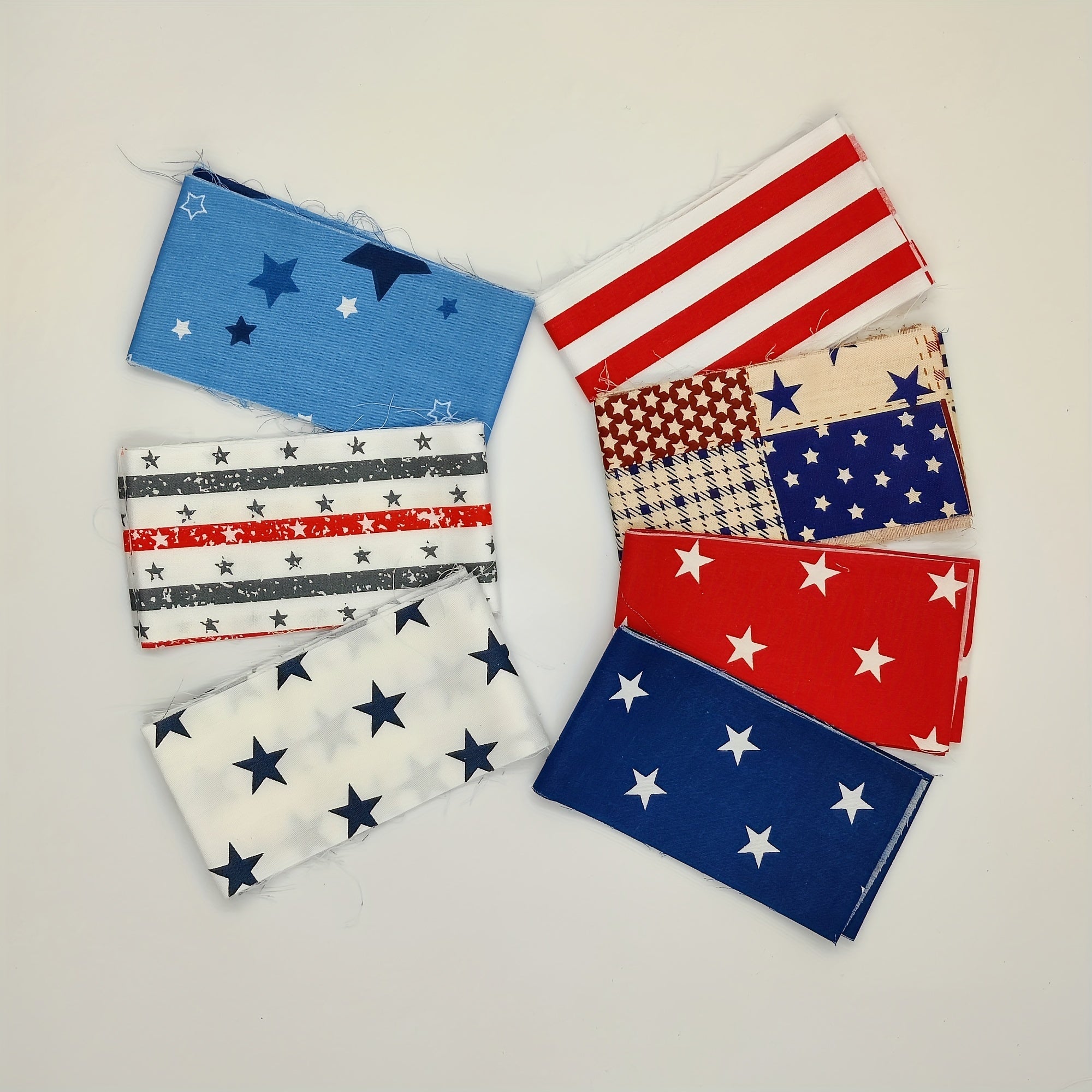 7pcs National Flag Cotton Fabric Bundle DIY Patchwork