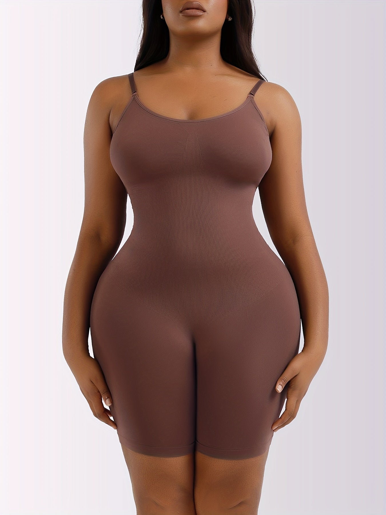Seamless Deep V Boyshort Bodysuit Shapewear