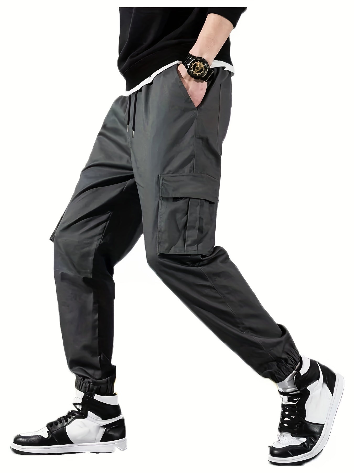 Flap Pockets Cargo Pants Men's Techwear Joggers