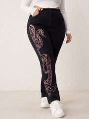 Gothic Jeans Women's High Waisted Straight Leg