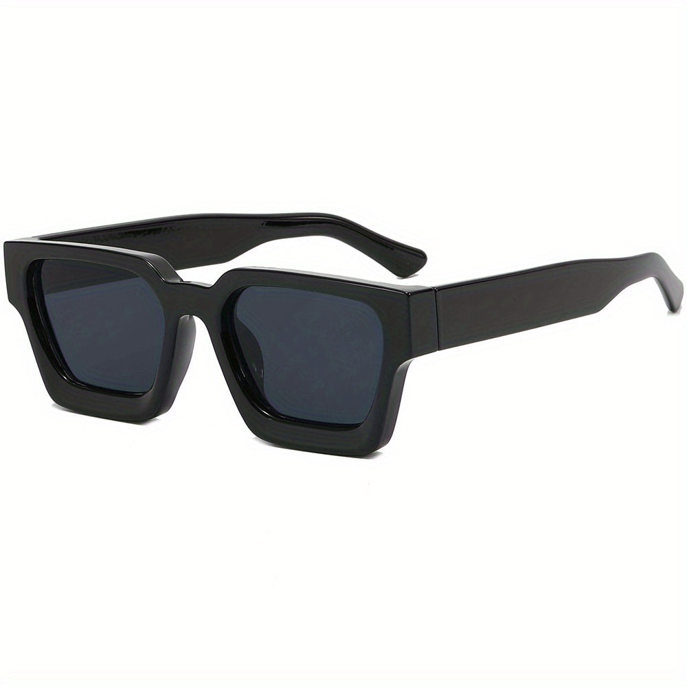 Large Square Frame Sunglasses Gradient Lens Wide Temple UV400