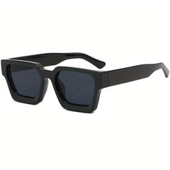 Large Square Frame Sunglasses Gradient Lens Wide Temple UV400