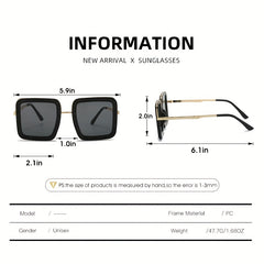 Stylish Square Sunglasses Women Vintage Oversized UV400 Eyewear