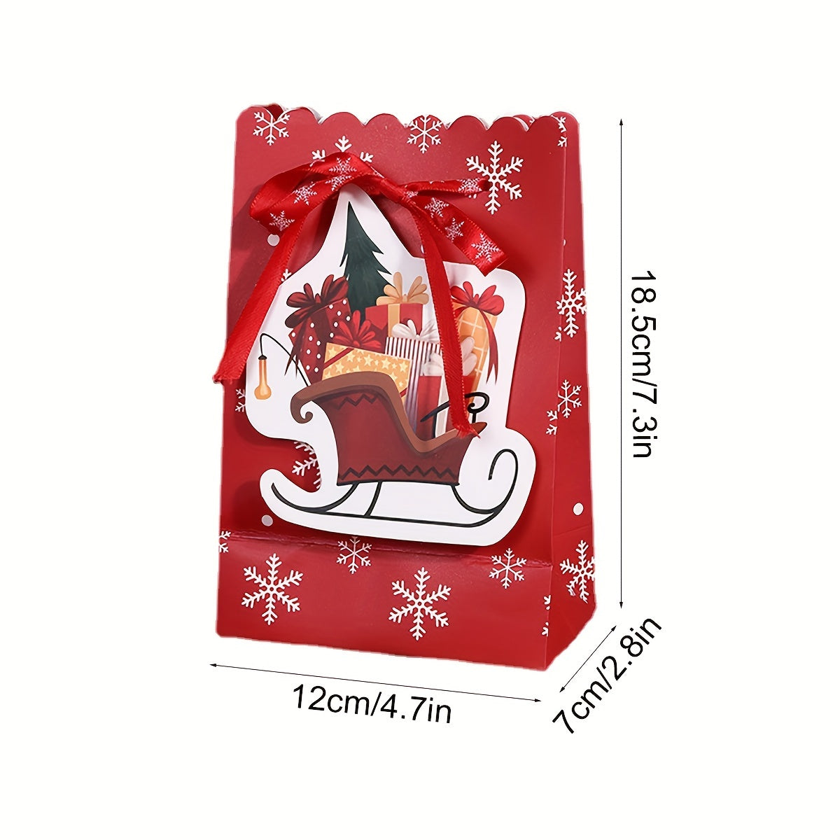 5pcs Christmas Gift Bags Creative Bow Snowflake Hand Candy Gift Bags