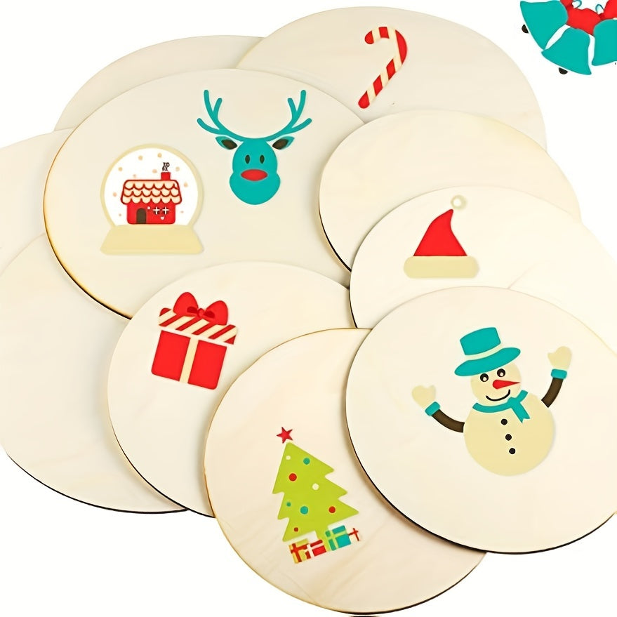 5pcs 6in 8in Wooden Circles Blank Round Wooden Chips For DIY Crafts