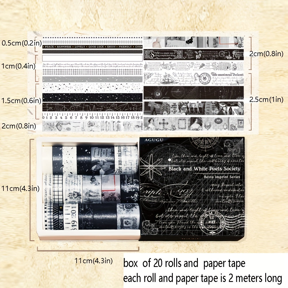 4pcs Retro Printing Diary Decorative Stickers