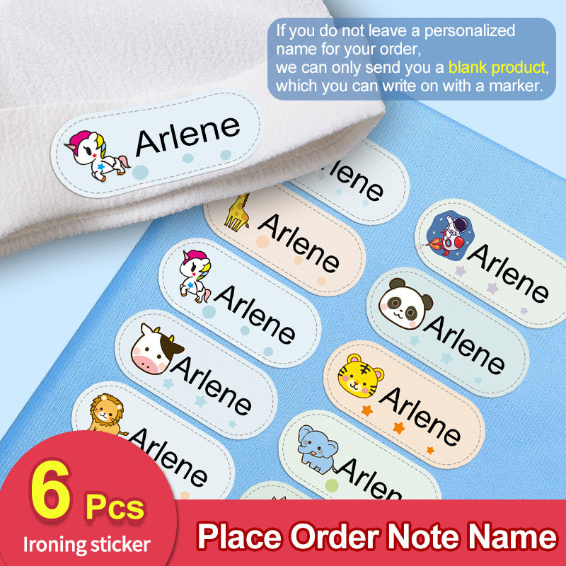 Custom Iron-On Washable Name Stickers - 36pcs