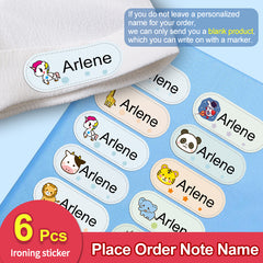 Custom Iron-On Washable Name Stickers - 36pcs