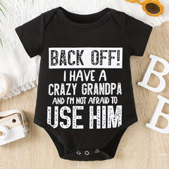 Baby Boys Casual Crazy Grandpa Short Sleeve Onesie Clothes