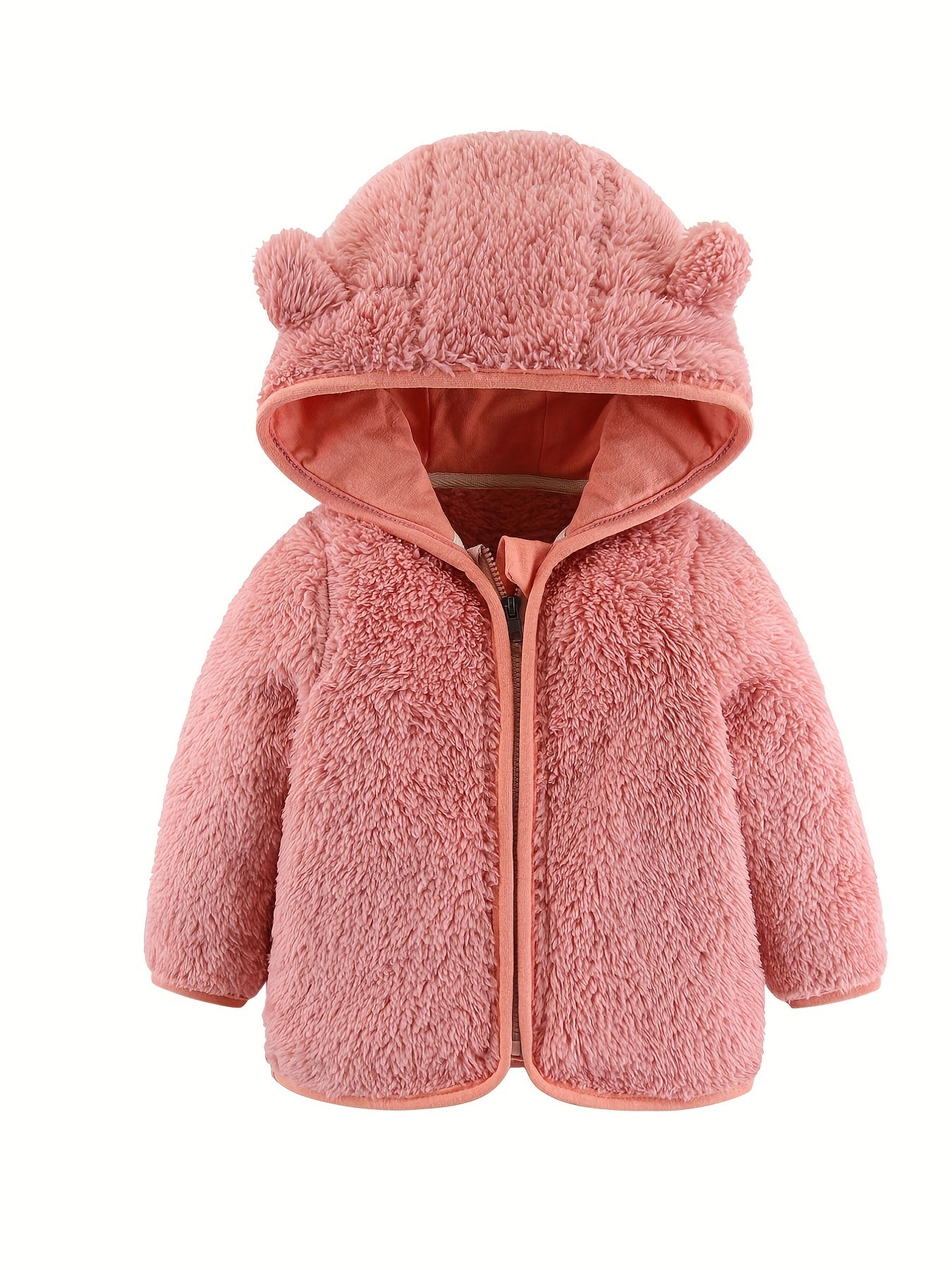 Bear Ear Hoodie Toddler Fleece Jacket Zip Up Teddy Coat