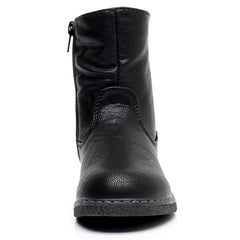Girls' Casual Solid Zipper Boots for Comfortable Wear