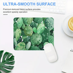 Watercolor Cactus Print Mouse Pad Succulent Olive Green Botanical
