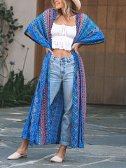Chiffon Blouse Long Sleeve Rash Guard V Neck Split Beachwear Cover Up