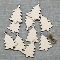 10pcs Christmas Tree Chips Decor Arts And Crafts Wooden Slice Nativity Craft