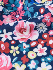 Girls Floral Print Drawstring Pants Summer Sport Shorts