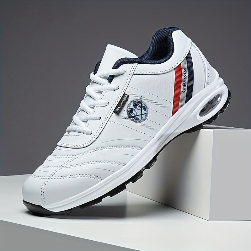 Men's Leather Casual Sports Shoes Round Toe Sneakers