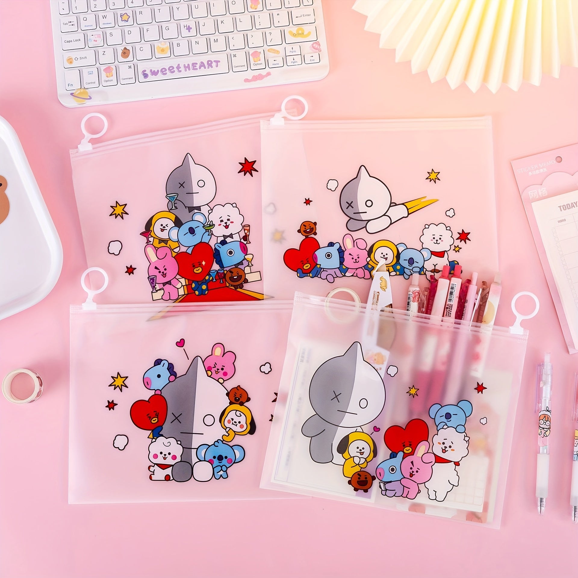Student Transparent Pouch Pen Bag Pencil Case