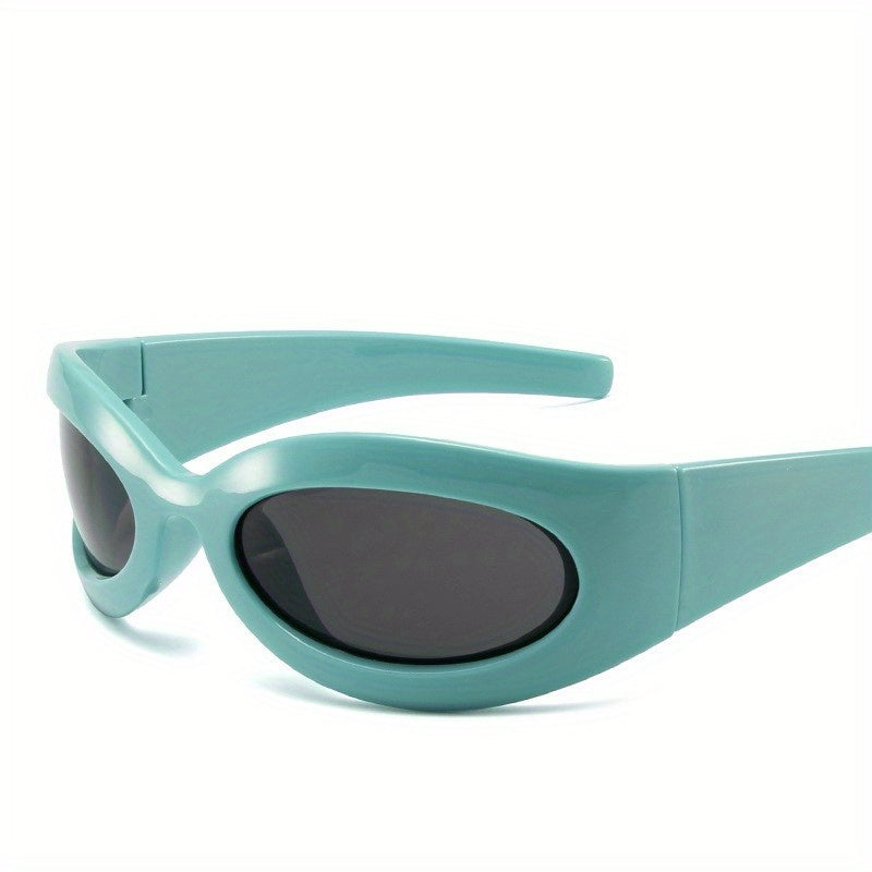 Y2K Wrap Around Sunglasses Unisex Cyberpunk Mirror Lens Glasses