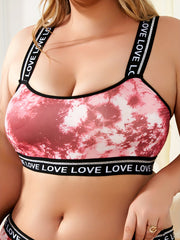Plus Size Tie Dye Criss Cross Wireless Bralette