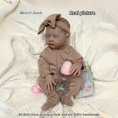 Realistic 18 Inch Reborn Baby Doll with Painted Hair - Ideal Gift for Children