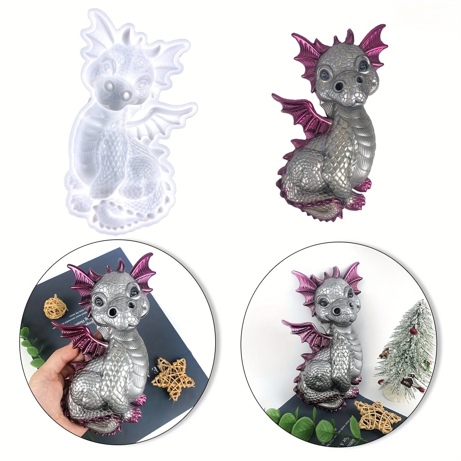 3D Dinosaur Silicone Mold for DIY Wall Hanging Decoration