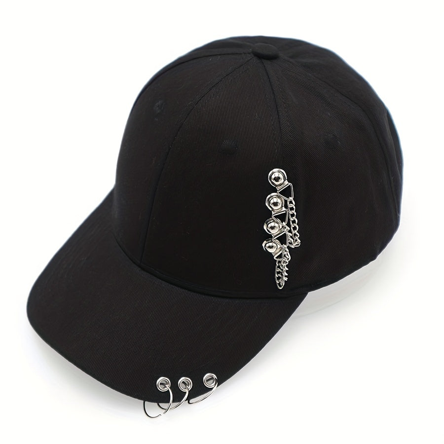 Ring Chain Baseball Cap Unisex Hip Hop Dad Hat Adjustable Sun Hat