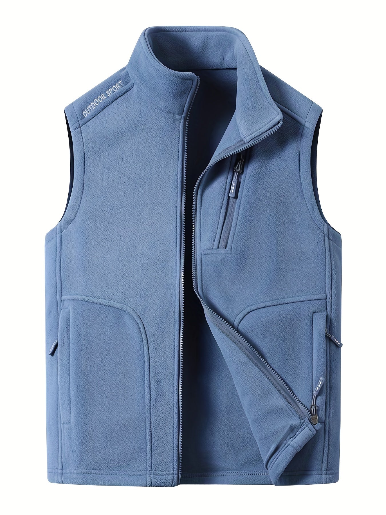 Men's High Collar Fleece Vest - Stay Warm and Stylish