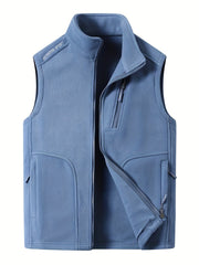 Men's High Collar Fleece Vest - Stay Warm and Stylish