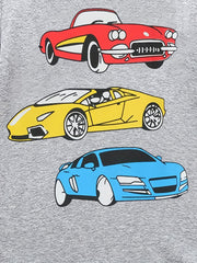 Boys Car Print Pajamas Set Short Sleeves Bottoms