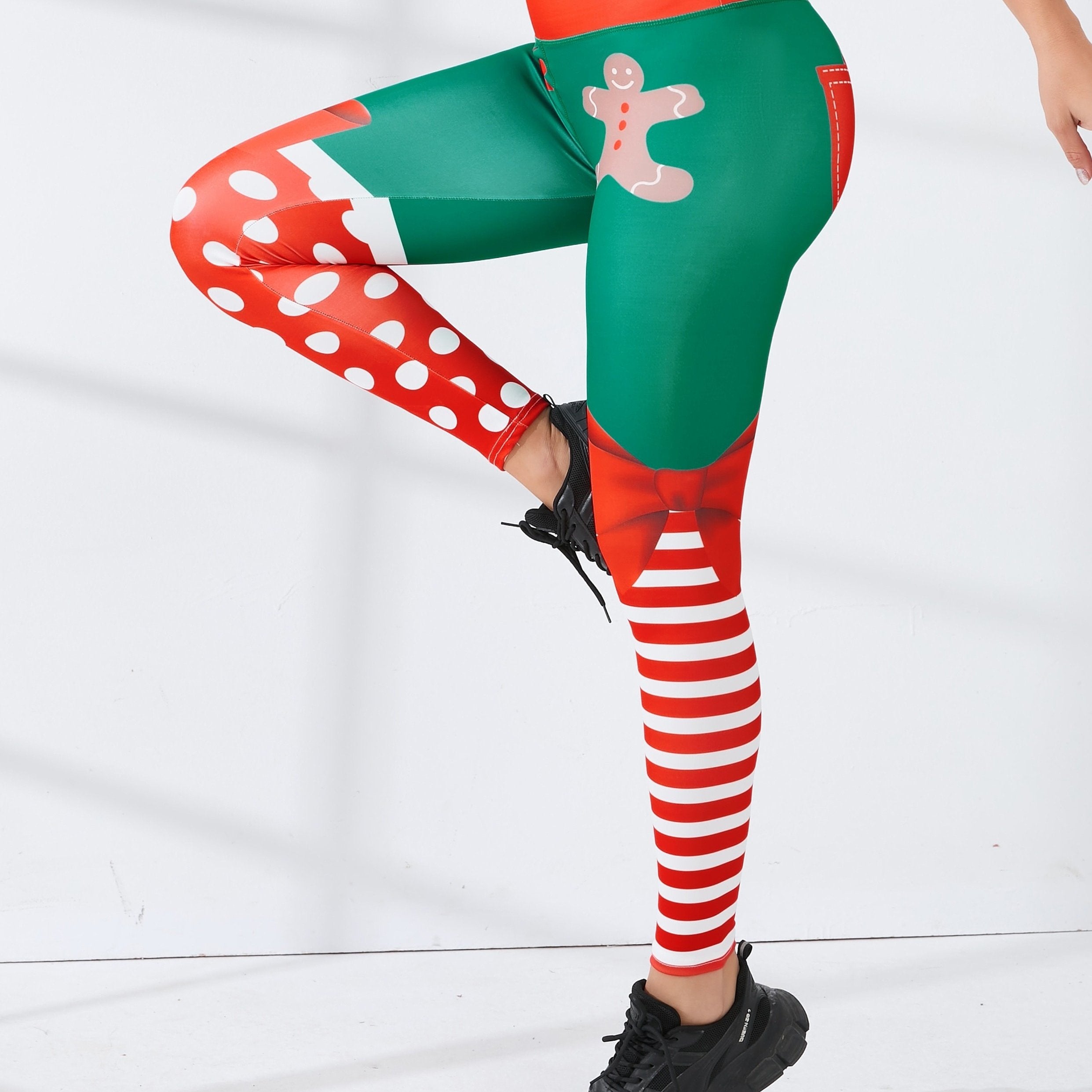 Christmas Pattern Print Butt Lifting Yoga Pants Stretch Leggings