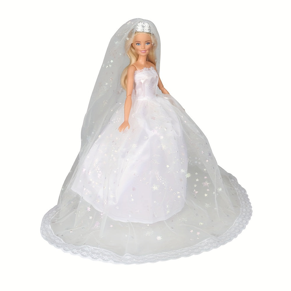Doll Dresses Wedding Dresses With Crown Veil Party Skirts