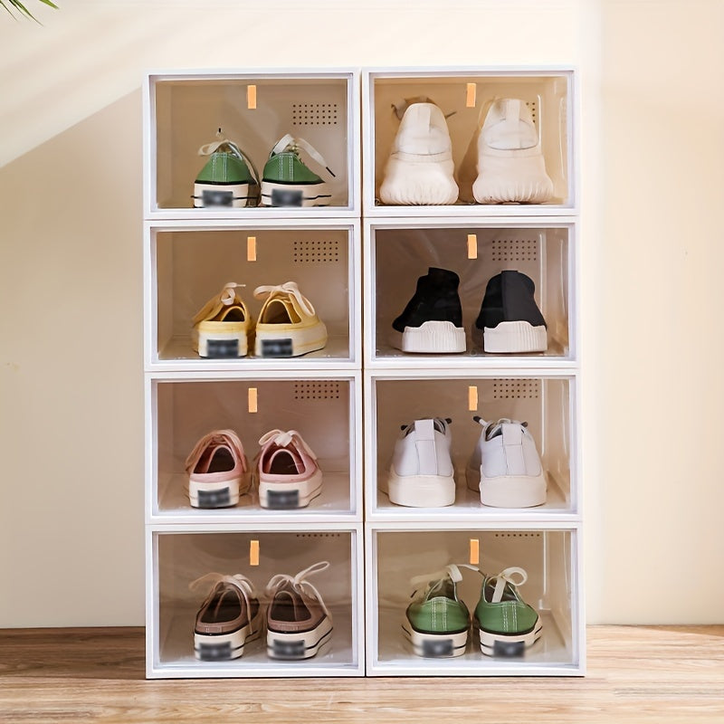 Plastic Shoe Rack Box With Door Dustproof Shoe Storage Box