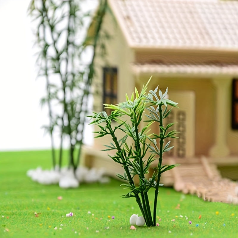 Green Plastic Bamboo Tree Home Decoration Model