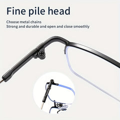 Retro Square Frame Anti Light Glasses Metal Frame Men Women