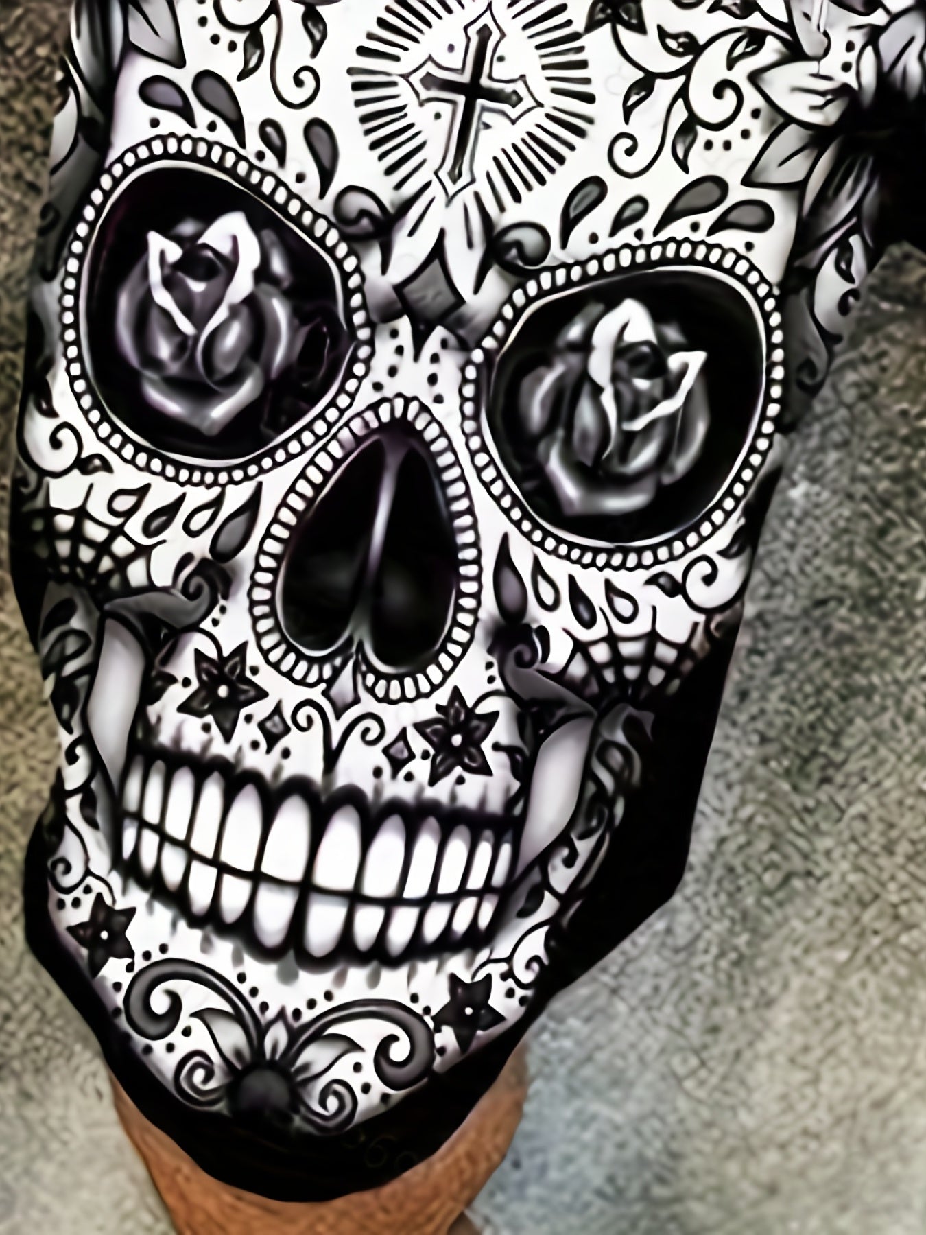 Men's Floral Skull Graphic Shorts 3D Print Elastic Waist Summer Outdoor Wear