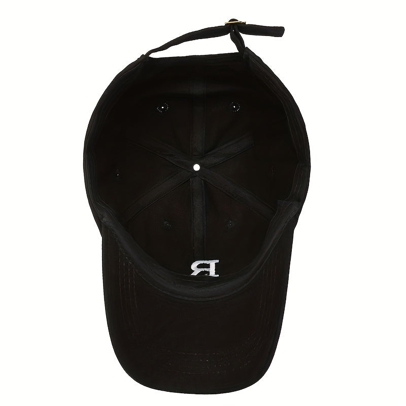 Meromibe Men's Outdoor R Letter Embroidered Baseball Cap for Outdoor Activities