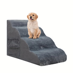 Pet Dog Stairs 4 Tiers For Dogs Foam Ramps Non-slip Bottom