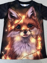Girls Fox Graphic T Shirt 3D Print Short Sleeve Tee