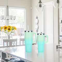 WATERSY 40oz Tumbler w/ Handle & Straw Stainless Steel Vacuum Insulated Hot