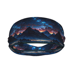 Stretchy Sweat Wicking Headband Sunset Print for Yoga Gym Running