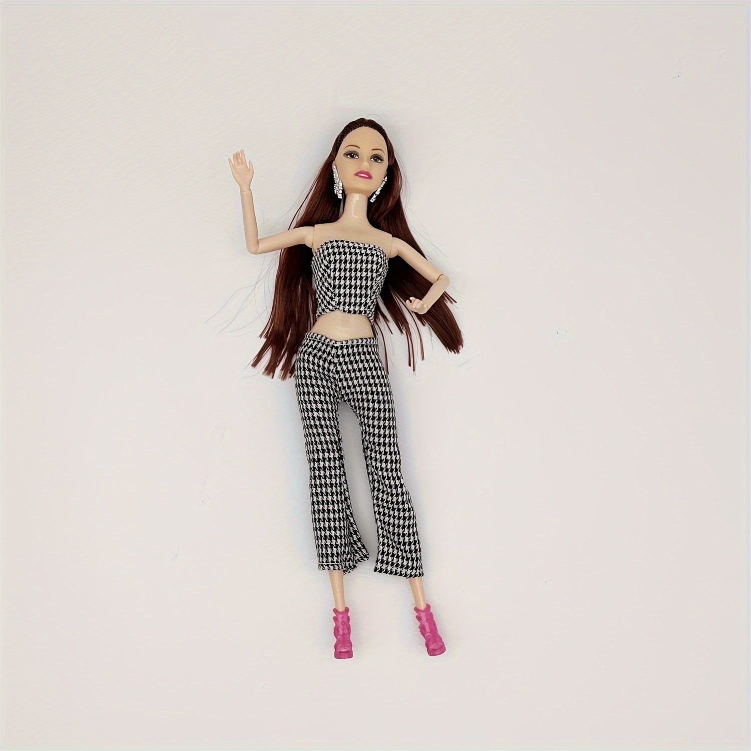 Movable Plaid Doll Kids Gift for Festivals