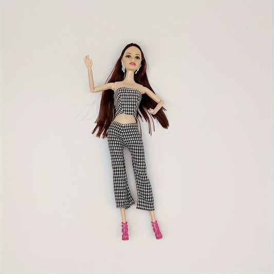 Movable Plaid Doll Kids Gift for Festivals
