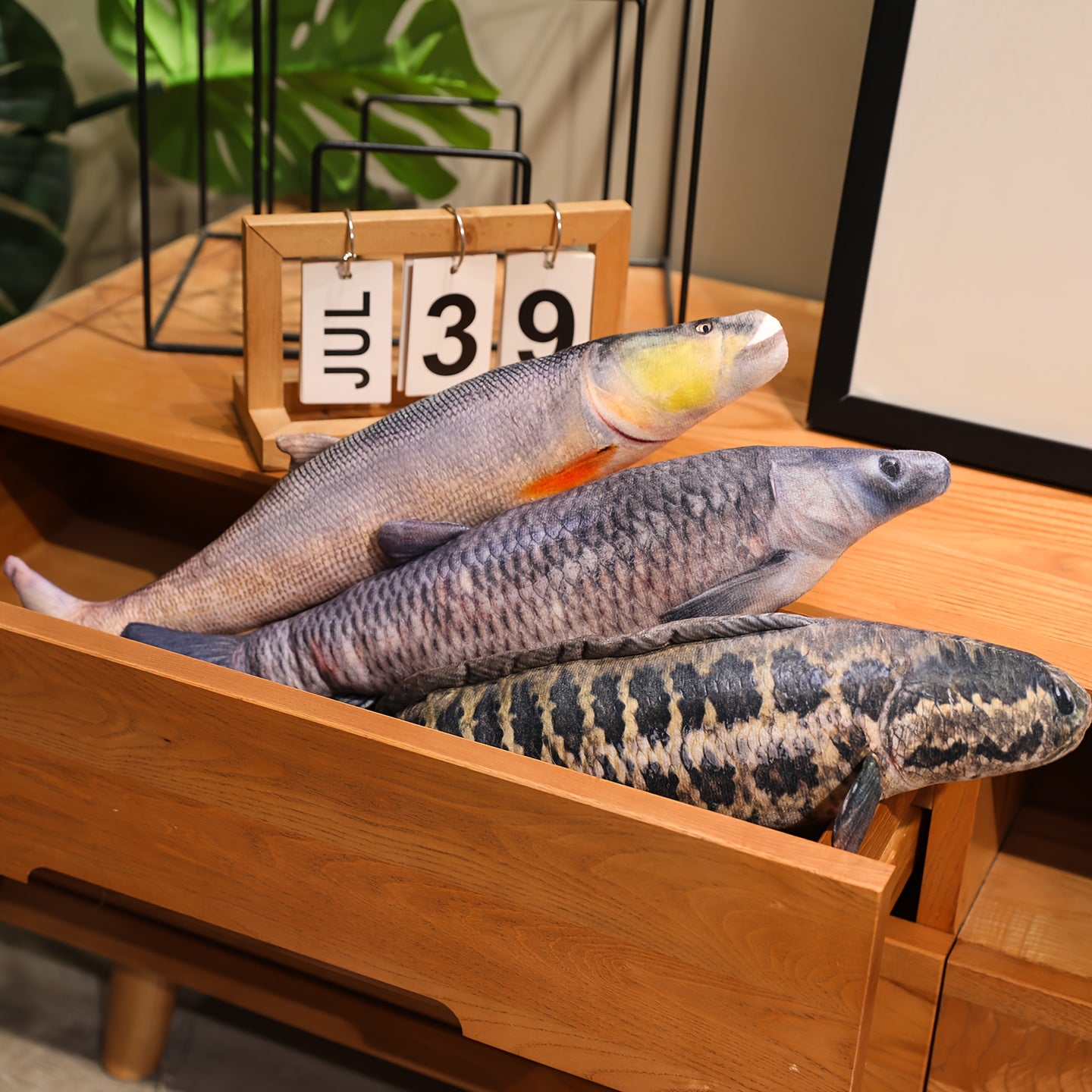Realistic Soft Plush Fish Toy Stuffed Animal with Expressive Eyes & Fins
