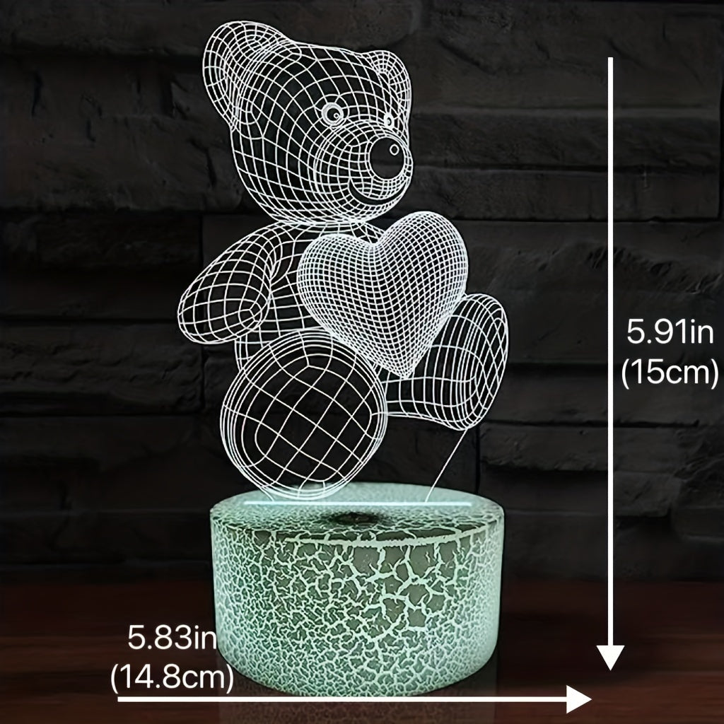 3D Bear Night Light For Kids 16 Colors Changing Remote Control